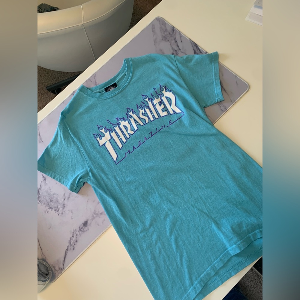 Thrasher Blue and Purple Graphic Tee